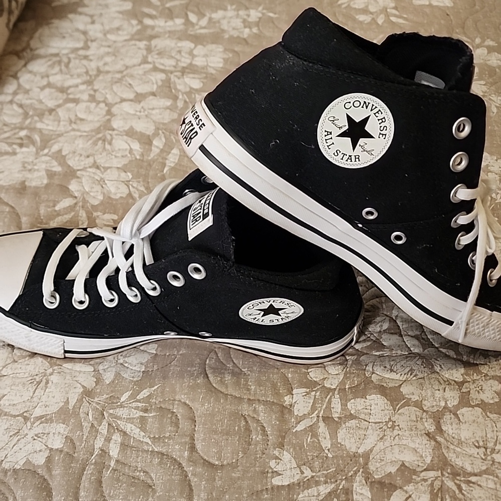 Converse Black and White High Top Sneakers - Picture 7 of 7